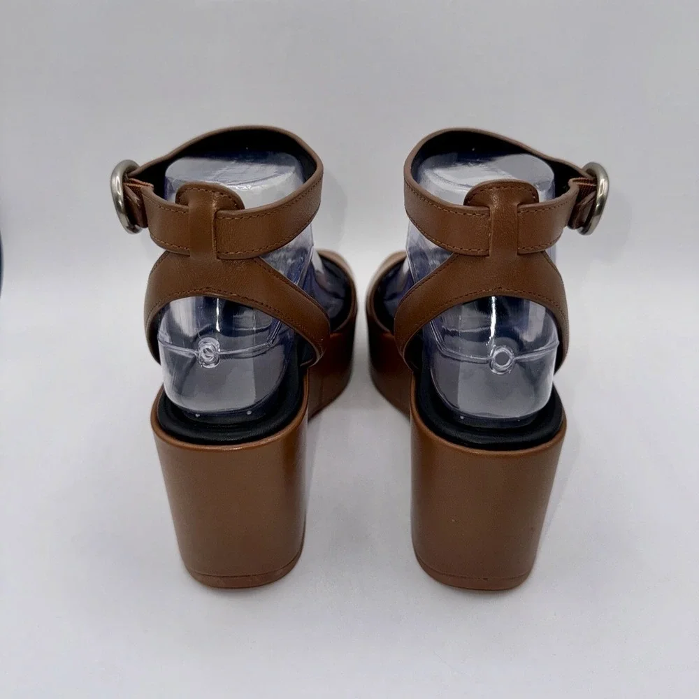 Vince. Phillipa Sandals Women's Size 6.5 EU 36.5 Sequoia Brown Leather‎